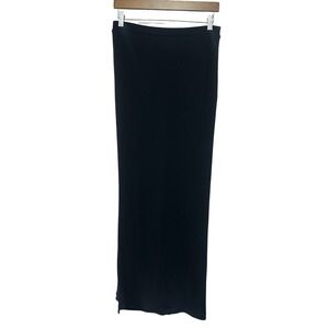 T by Alexander Wang Black Maxi Skirt Size Small Layer Slit Rayon Classic